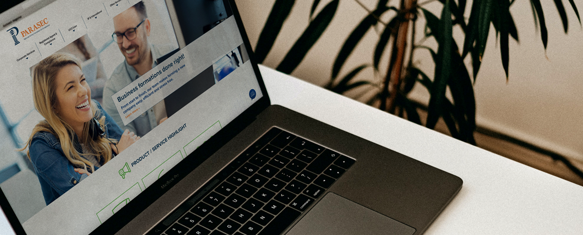 Parasec Website on Laptop